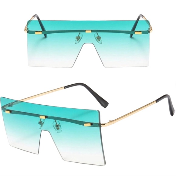 Oversized Rimless Luxury Sunglasses Eyewear - Picture 7 of 9